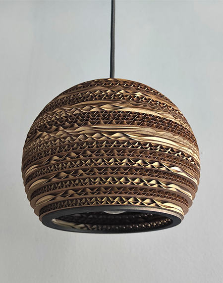 Wisząca lampa z tektury - BUBBLE