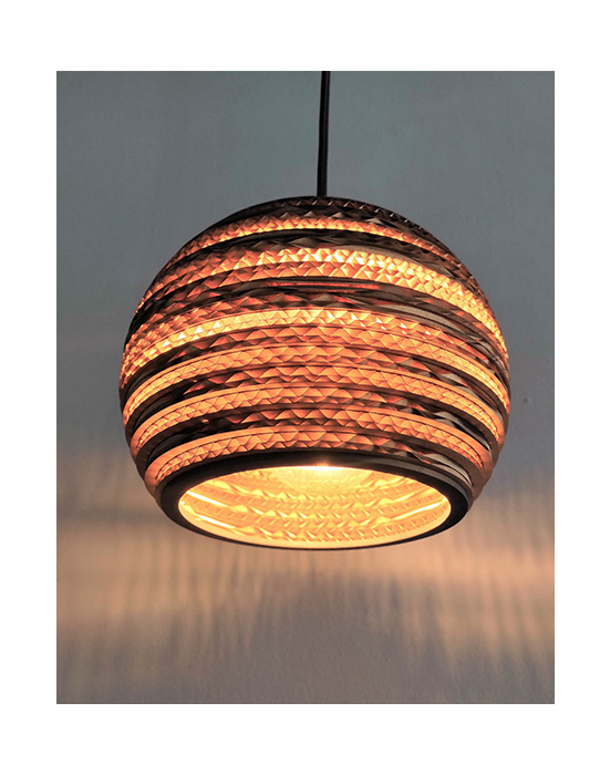 Wisząca lampa z tektury - BUBBLE