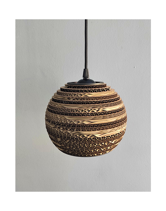 Wisząca lampa z tektury - BUBBLE