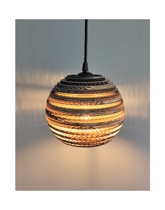 Wisząca lampa z tektury - BUBBLE