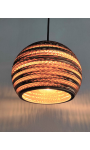 Wisząca lampa z tektury - BUBBLE