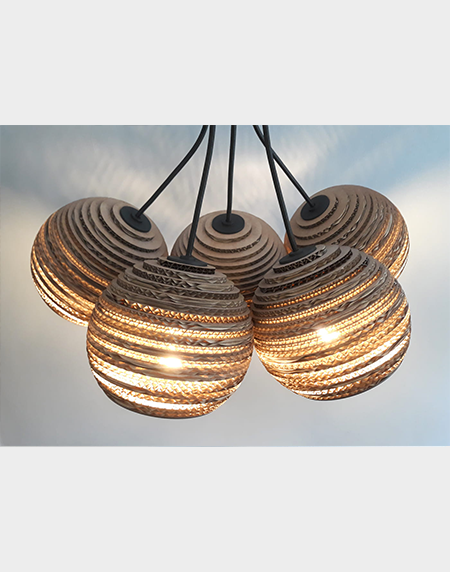 Wisząca lampa z tektury - BUBBLES 5