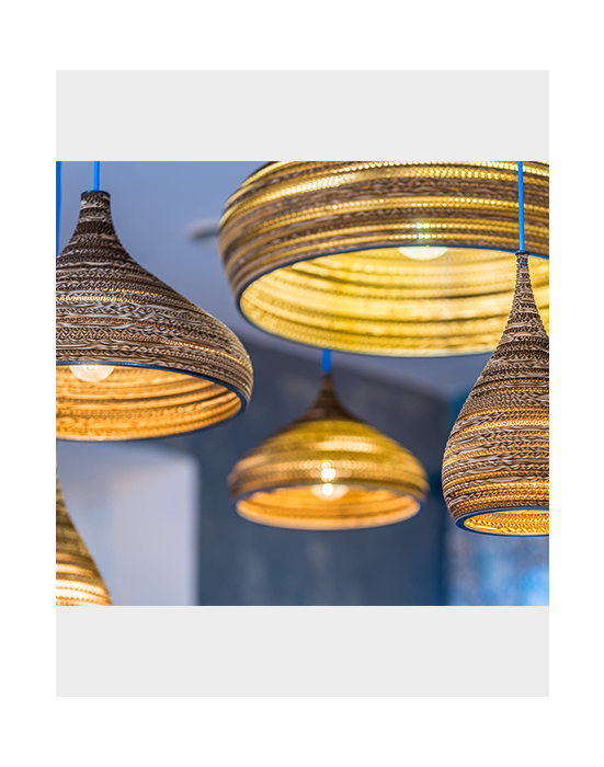 Lampa wisząca z tektury - CONE S
