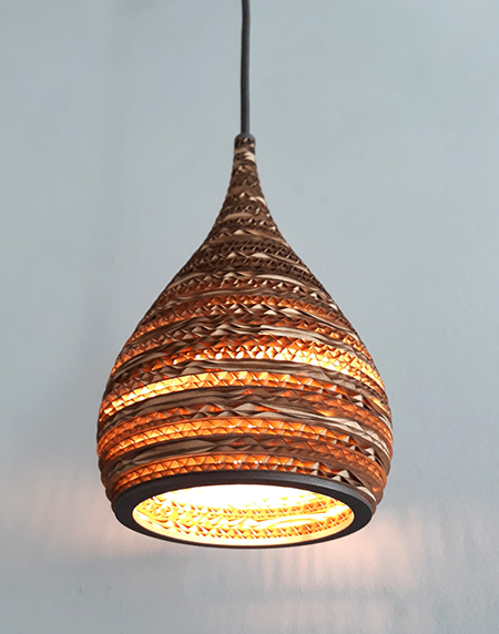 Lampa wisząca z tektury - CONE XS
