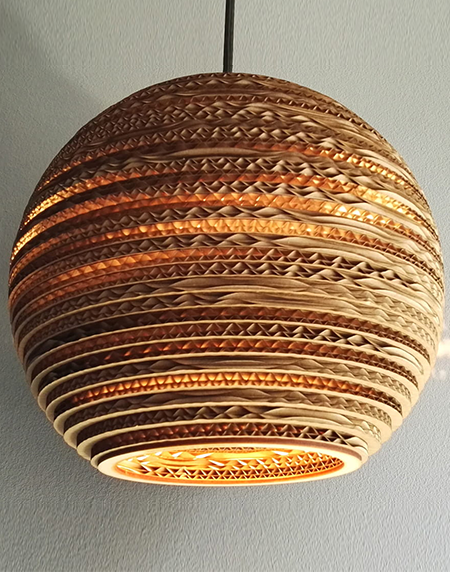 Okrągła lampa wisząca z tektury - SFERA 25