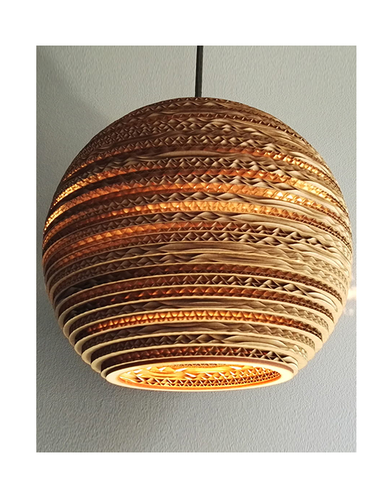 Okrągła lampa wisząca z tektury - SFERA 25
