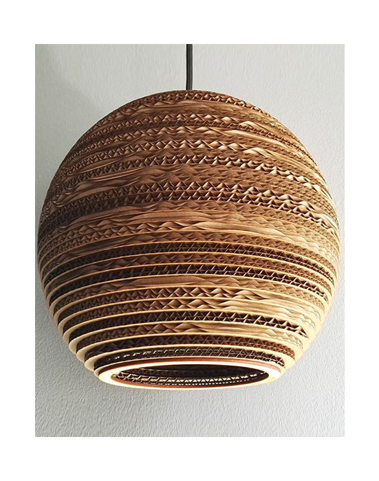 Okrągła lampa wisząca z tektury - SFERA 25