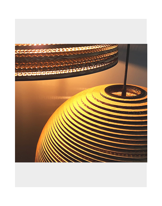 Okrągła lampa wisząca z tektury - SFERA 55