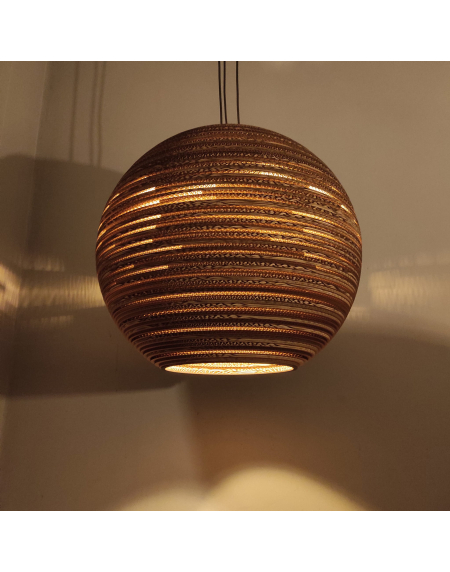 Okrągła lampa wisząca z tektury - SFERA 65