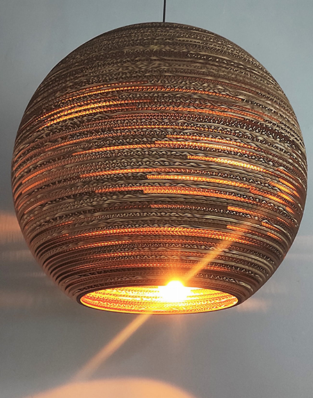 Okrągła lampa wisząca z tektury - SFERA 75