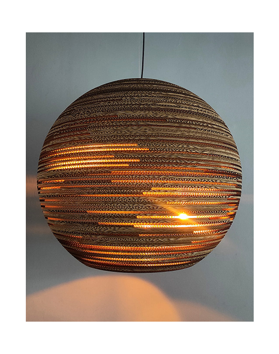 Okrągła lampa wisząca z tektury - SFERA 75
