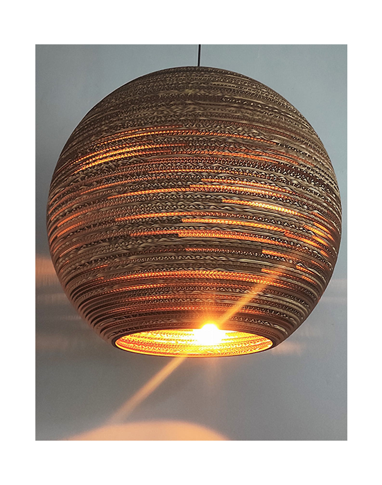 Okrągła lampa wisząca z tektury - SFERA 75