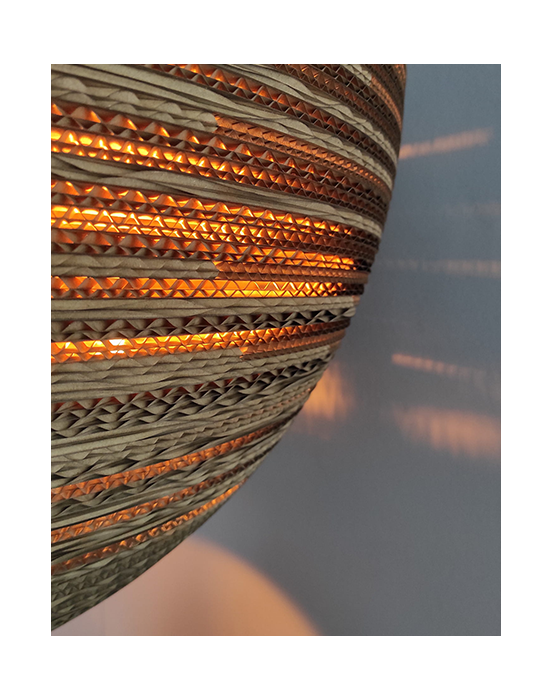 Okrągła lampa wisząca z tektury - SFERA 75