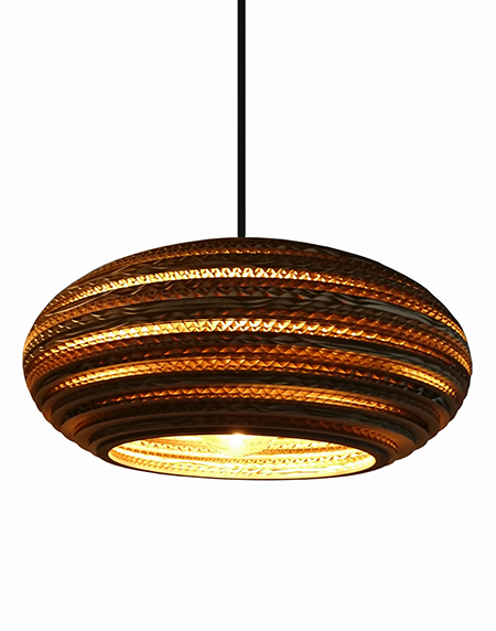 Owalna lampa wisząca z tektury - STONE 35