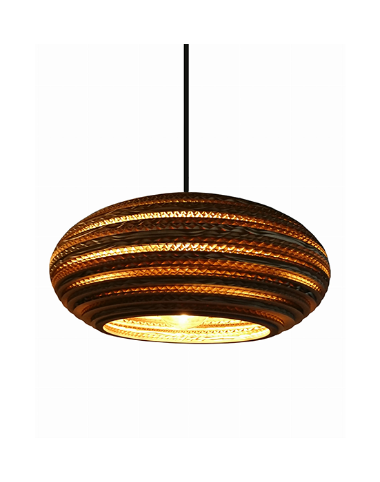 Owalna lampa wisząca z tektury - STONE 35