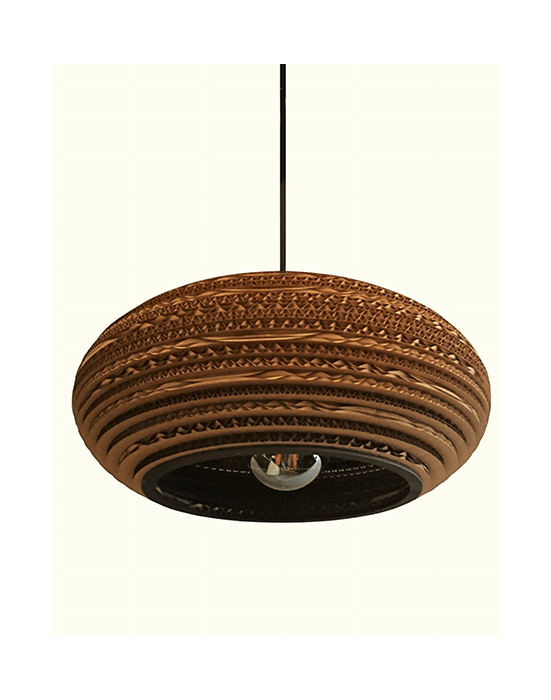 Owalna lampa wisząca z tektury - STONE 35
