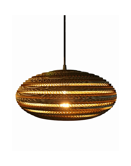 Owalna lampa wisząca z tektury - STONE 35