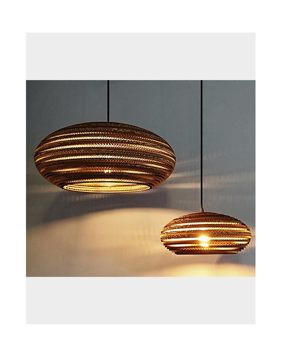 Owalna lampa wisząca z tektury - STONE 35