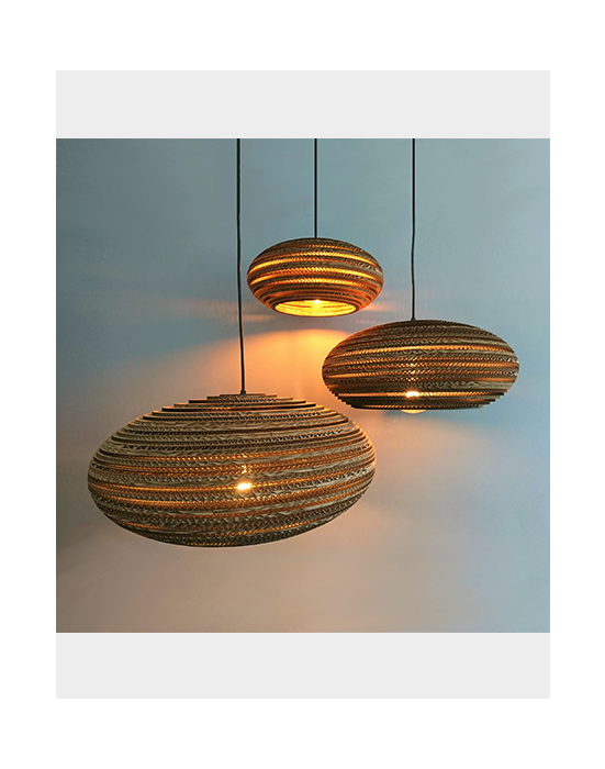 Owalna lampa wisząca z tektury - STONE 35