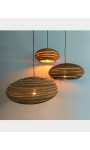 Owalna lampa wisząca z tektury - STONE 35