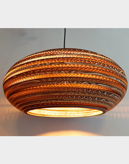 Owalna lampa wisząca z tektury - STONE 45