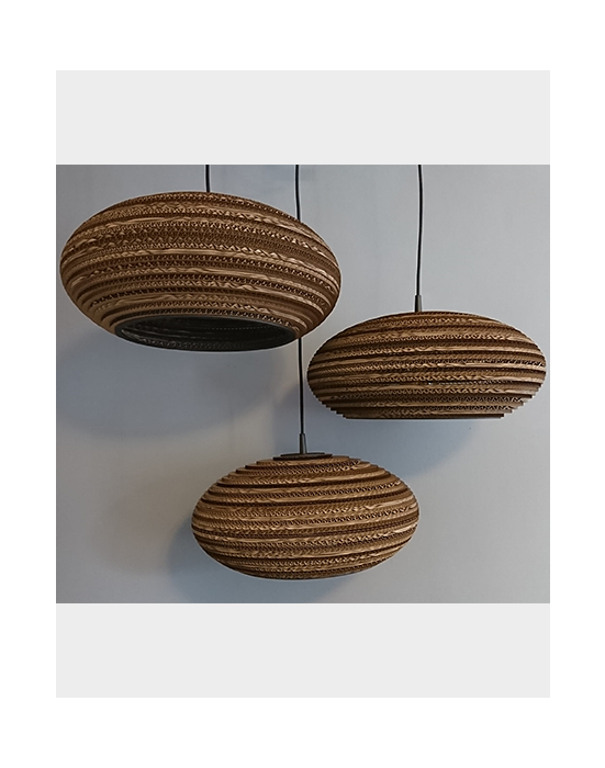 Owalna lampa wisząca z tektury - STONE 45