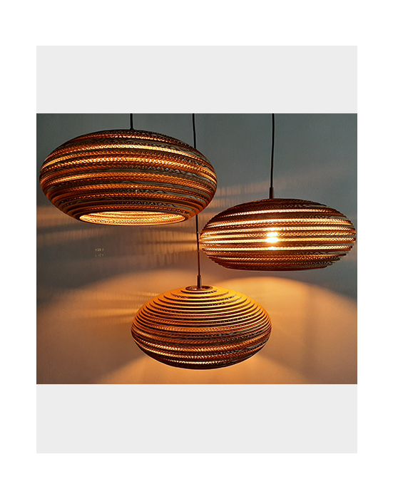 Owalna lampa wisząca z tektury - STONE 45