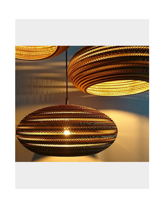 Owalna lampa wisząca z tektury - STONE 45