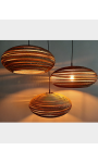 Owalna lampa wisząca z tektury - STONE 45