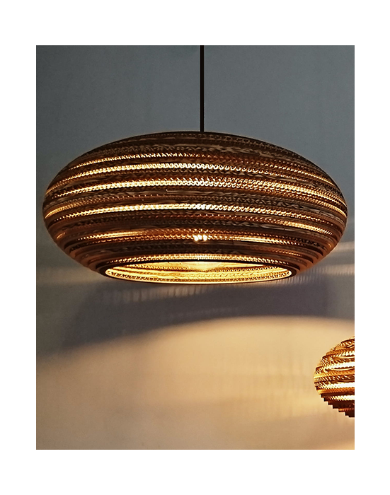 Owalna lampa wisząca z tektury - STONE 55