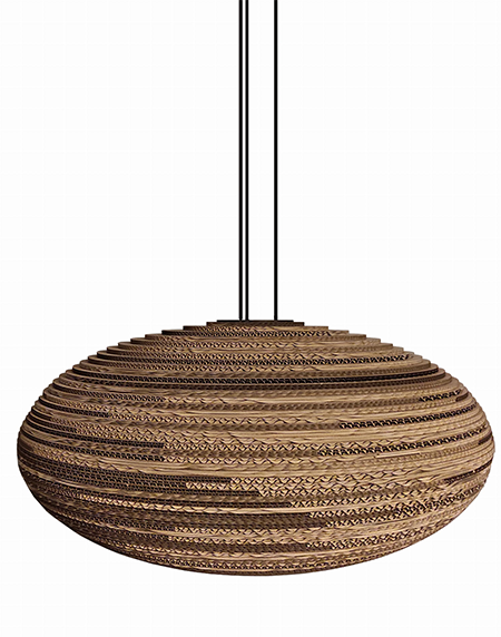 Owalna lampa wisząca z tektury - STONE 70