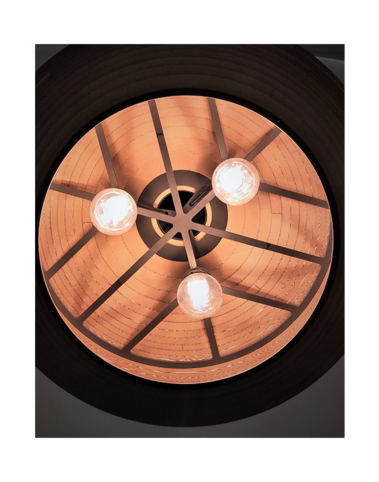 Owalna lampa wisząca z tektury - STONE 70