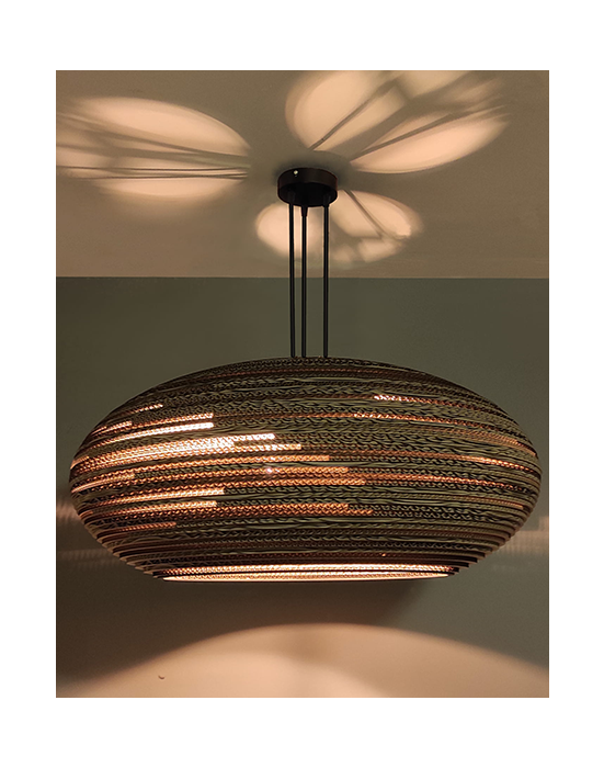 Owalna lampa wisząca z tektury - STONE 70
