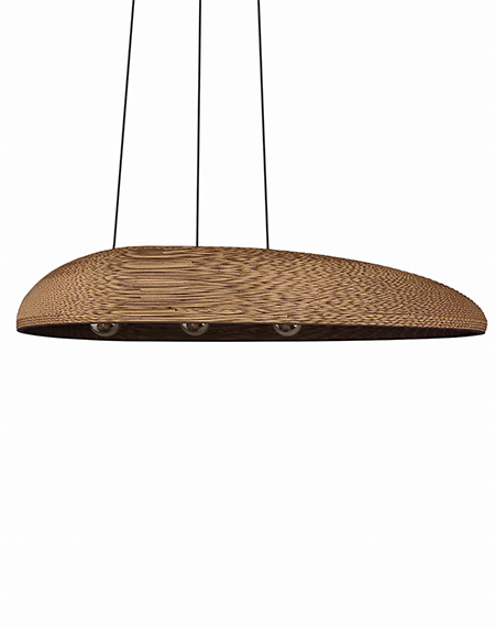 Podłużna lampa wisząca z tektury - TABLO M