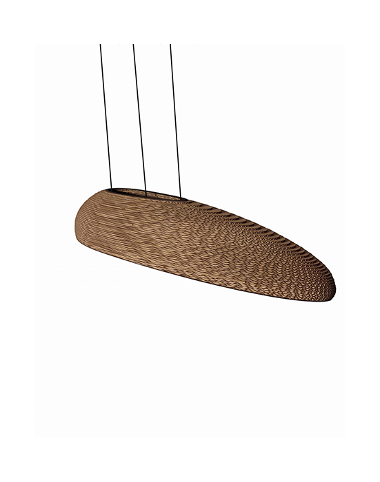Podłużna lampa wisząca z tektury - TABLO M