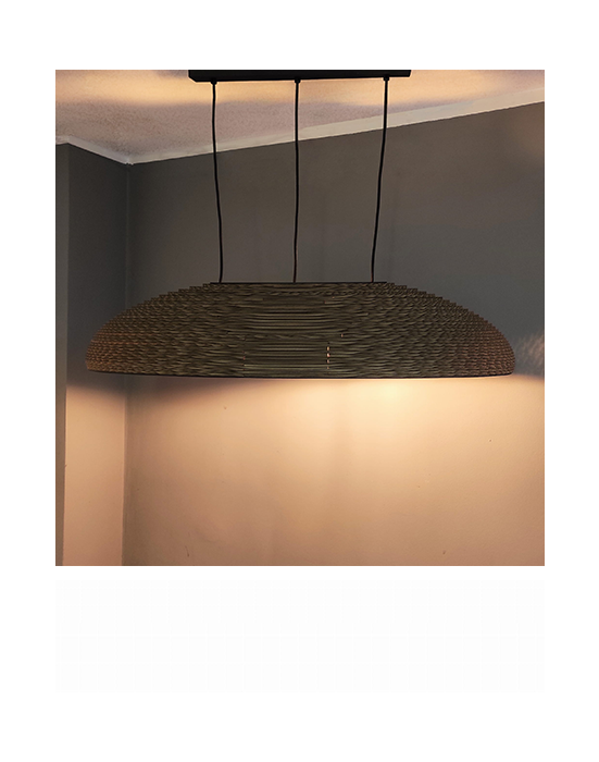 Podłużna lampa wisząca z tektury - TABLO S