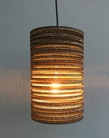 Cylindryczna lampa wisząca z tektury - TAMBURO 20