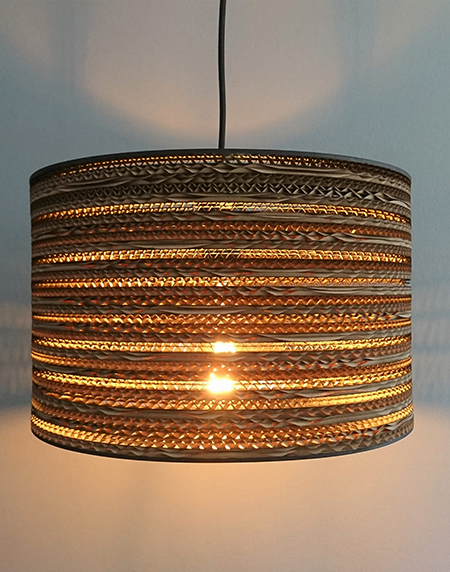 Cylindryczna lampa wisząca z tektury - TAMBURO 35