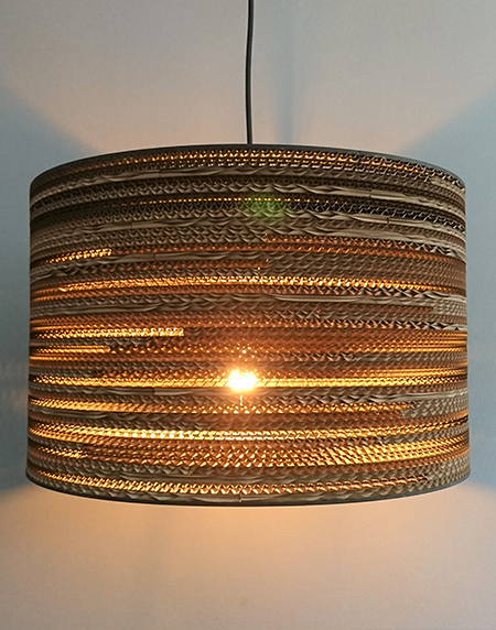 Cylindryczna lampa wisząca z tektury - TAMBURO 45