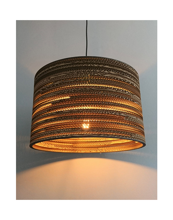 Cylindryczna lampa wisząca z tektury - TAMBURO 45