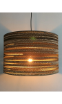 Cylindryczna lampa wisząca z tektury - TAMBURO 45