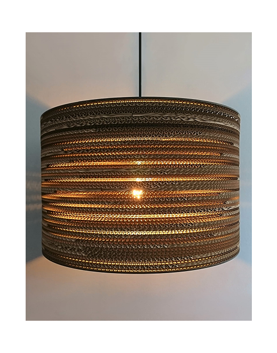 Cylindryczna lampa wisząca z tektury - TAMBURO 55
