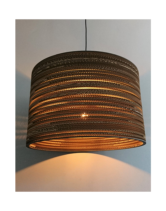 Cylindryczna lampa wisząca z tektury - TAMBURO 55