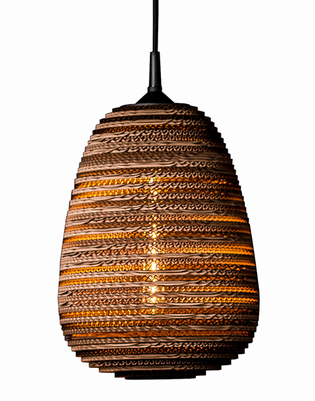Wisząca lampa z tektury - ORGANIC M