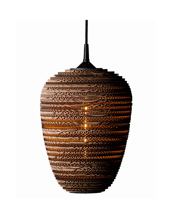 Wisząca lampa z tektury - ORGANIC M