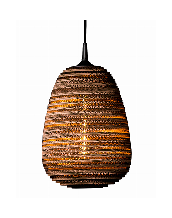 Wisząca lampa z tektury - ORGANIC M