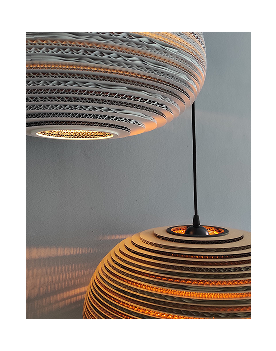 Wisząca lampa z tektury - ORGANIC XL