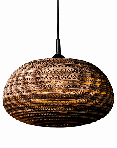 Wisząca lampa z tektury - ORGANIC L